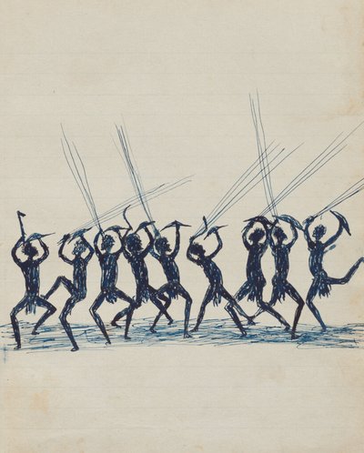 Kwatkwat people - (Aboriginals fighting) Sketchbook mainly of activities of Aboriginals and Whites by Tommy McRae